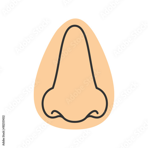 Human nose color icon