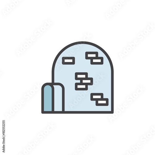 Igloo filled outline icon, line vector sign, linear colorful pictogram isolated on white. Arctic ice house symbol, logo illustration. Pixel perfect vector graphics