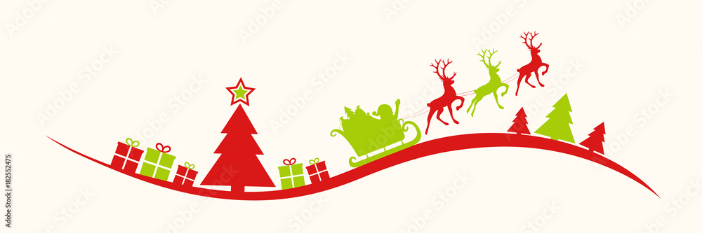 Fototapeta premium Panoramic header with Christmas decoration. Vector.