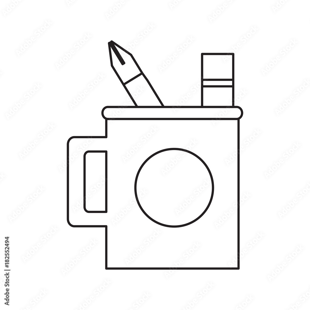 Obraz premium cup with writing tools icon