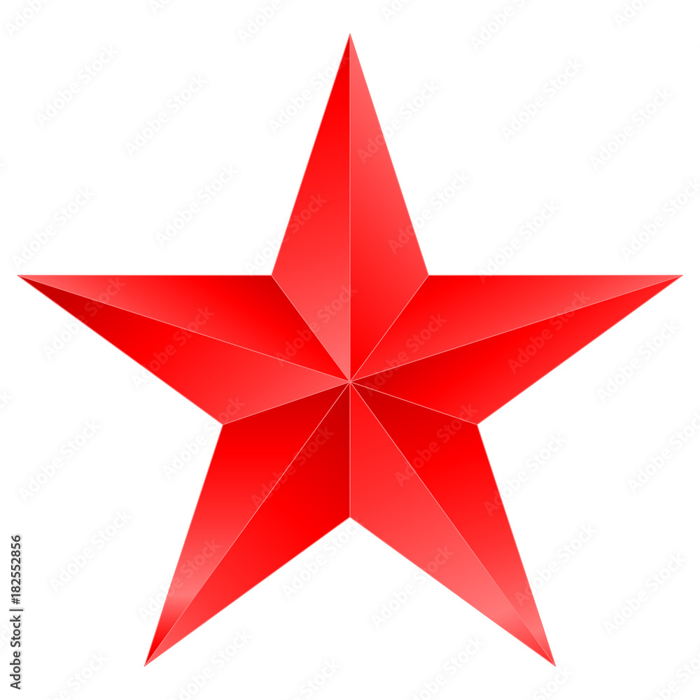 Christmas Star red - 5 point star - isolated on white Christmas Star red - 5 point star - isolated on white