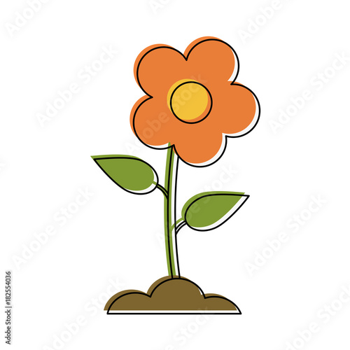 Beautiful flower planted icon vecctor illustration graphic design