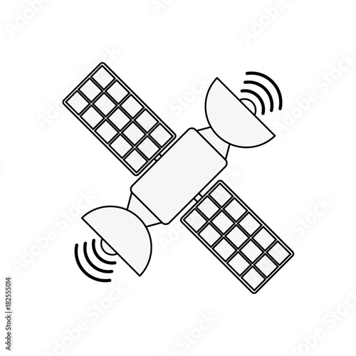 Space satellite technology icon vector illustration graphic design