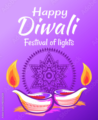 Happy Diwali 2017 Wish Vector Illustration