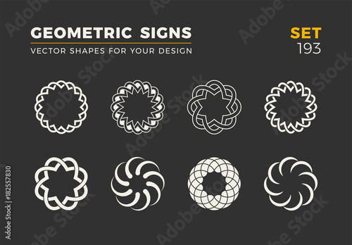 Fotografija Set of eight minimalistic trendy shapes