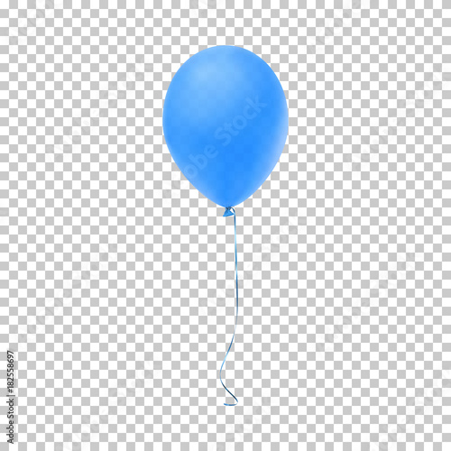 Naklejka Realistyczny niebieski balon.