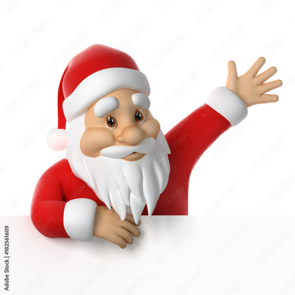 Santa Claus waving, 3d render Santa Claus waving, 3d render