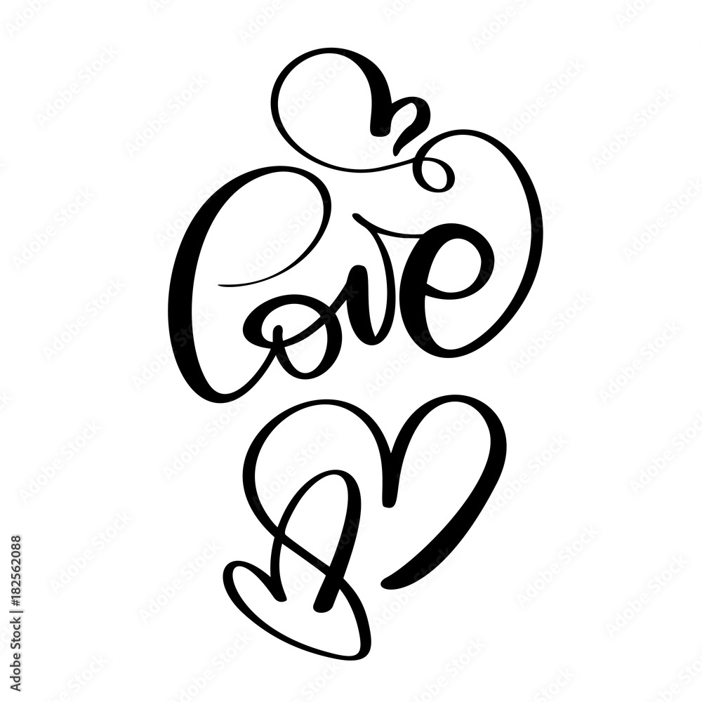 handwritten inscription LOVE and heart Happy Valentines day card, romantic quote for design greeting cards, holiday invitations handwritten inscription LOVE and heart Happy Valentines day card, romantic quote for design greeting cards, holiday invitations