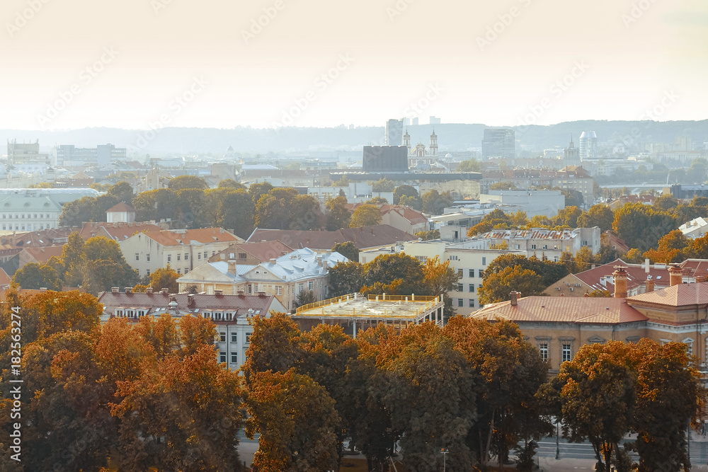 antique building view in Old Town Vilnius, Lithuanian