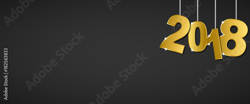 Silvester 2018 - Banner (in Gold/ Schwarz)