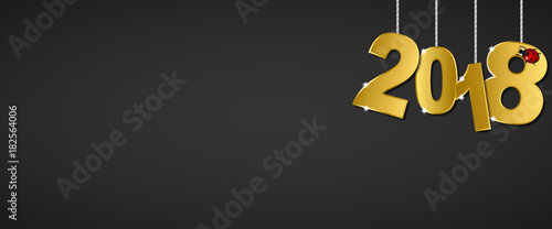 Silvester 2018 - Banner (Gold/ Schwarz)