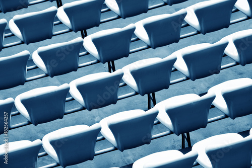  Pattern of white stadium seats
