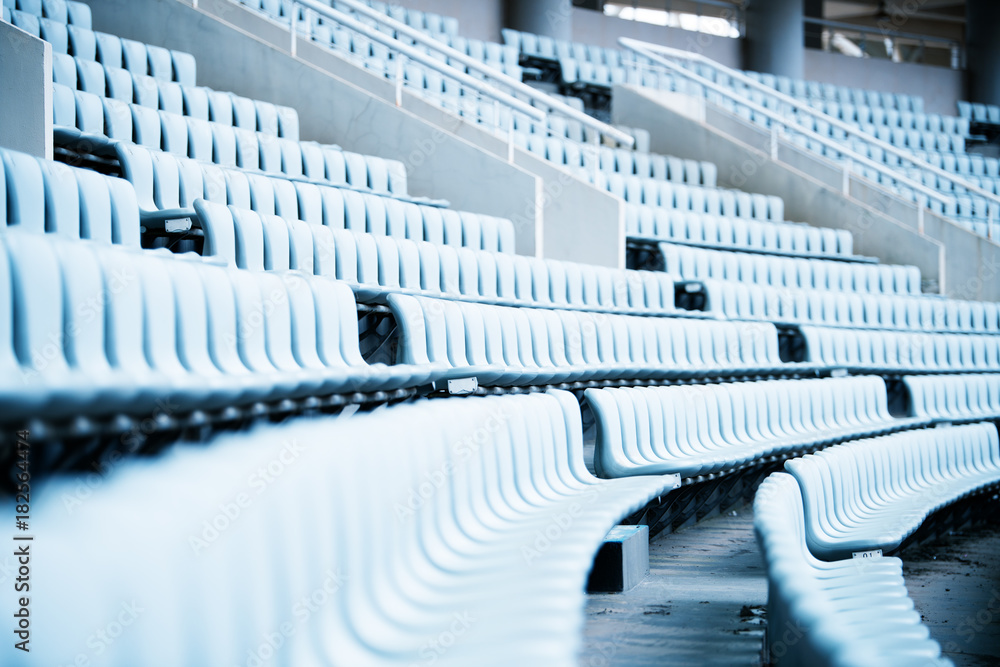 Pattern of white stadium seats Pattern of white stadium seats