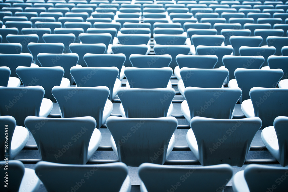 Obraz premium Pattern of white stadium seats