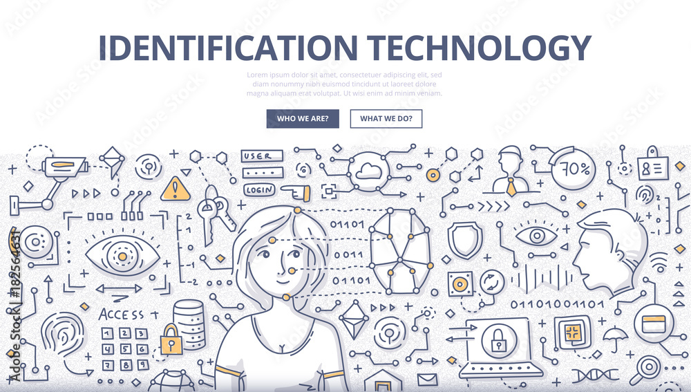 Identification Technology Doodle Concept Identification Technology Doodle Concept