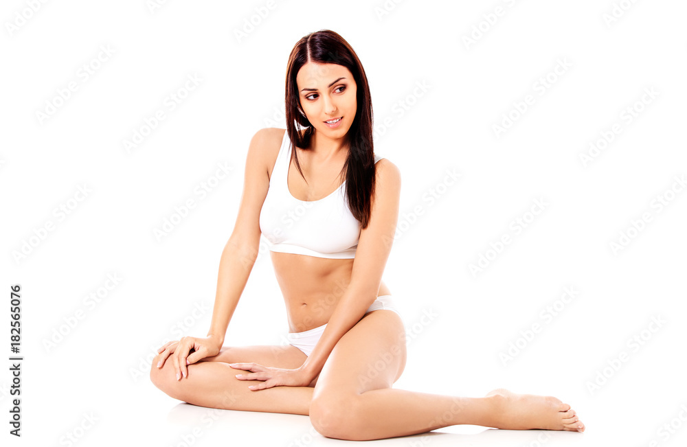 Young, sporty, fit and beautiful girl in sporty underwear. Young, sporty, fit and beautiful girl in sporty underwear.