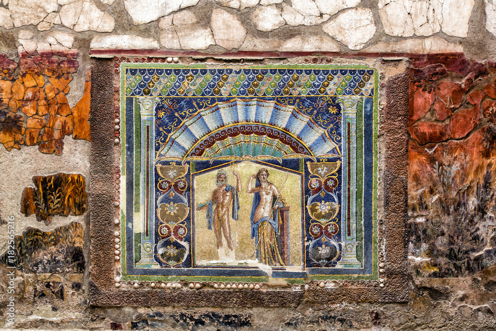 Ercolano (Italy) - Archaeological area. Mosaics of the House of Neptune and Amphitrite