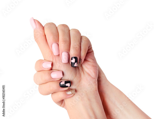 Nail design isolated hands.