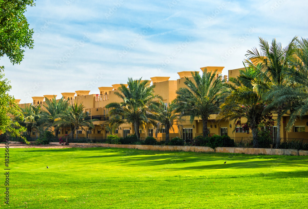 Apartments and palm trees in Ras Al Khaimah Apartments and palm trees in Ras Al Khaimah