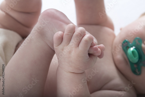 baby arms legs foot and hand isolated on a white background
