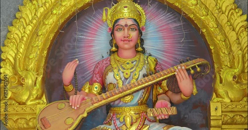 Saraswati, the Hindu goddess of knowledge, music, arts, wisdom and learning photo