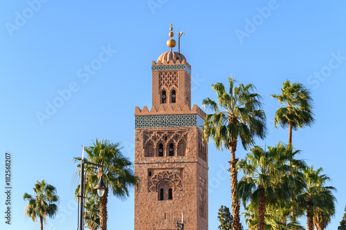 koutoubia minaret at marrakech, morocco