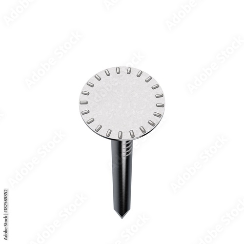 Steel nail. Top view. Isola...