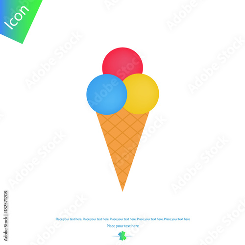  Fruit ice cream vector icon