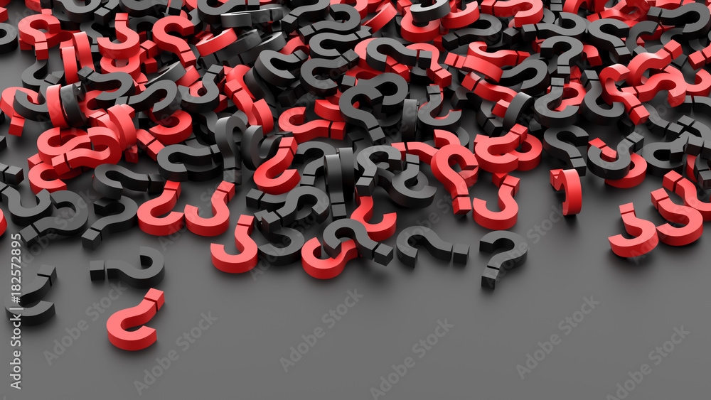 Black and red question marks background. 3D rendering Stock ...