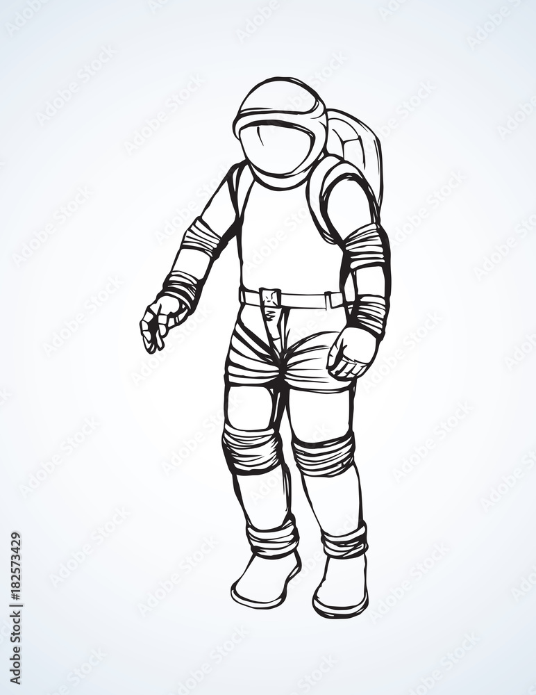 Cosmonaut. Vector drawing