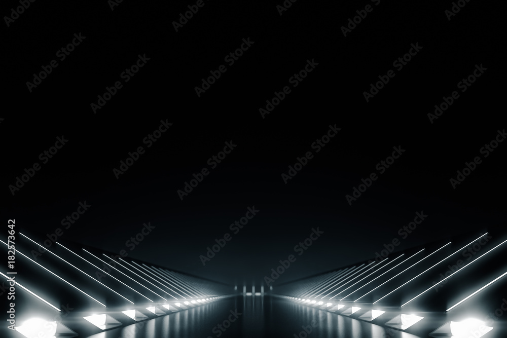 Fototapeta premium Elegant futuristic light and reflection background. 3D rendering.