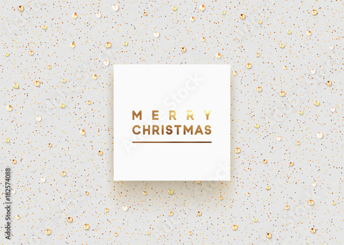 Christmas background is strewn with precious stones and bright sparkles