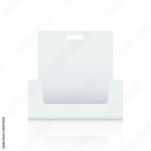 Empty Cardboard display box mockup with front viewpoint. Realistic drawing.