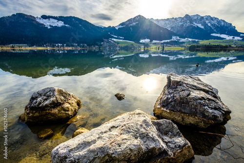 walchsee lake in austria photo