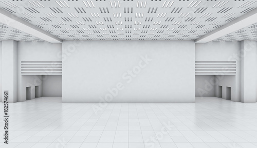 Fototapeta Naklejka Na Ścianę i Meble -  white wall room factory background, space backdrop