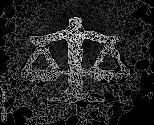 Balance network line abstract background. Concept of technology law, lawsuit, digital law, net neutrality
