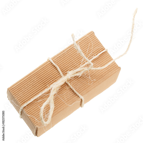 Box with a gift isolated on a white background.