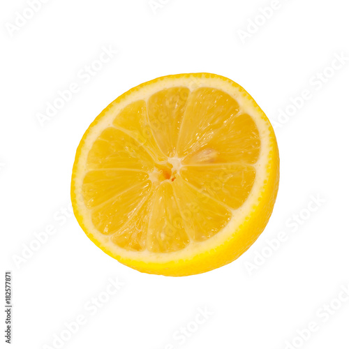 Half of lemon on a white background