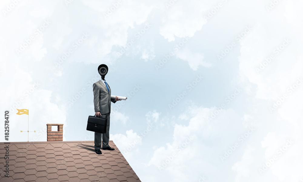 Concept of home security and privacy protection with camera head Concept of home security and privacy protection with camera head