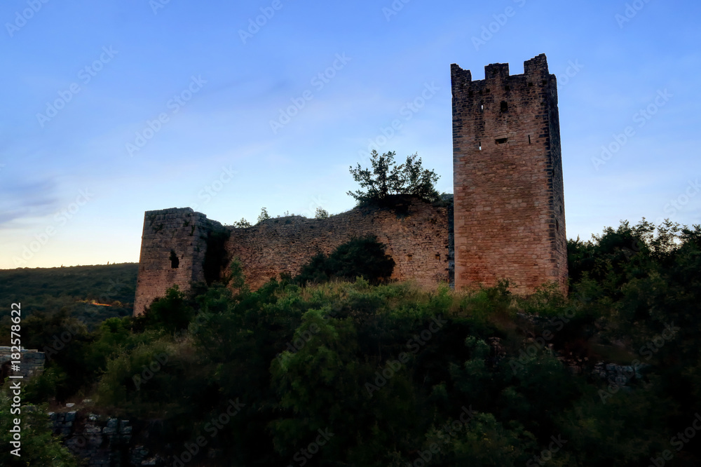Abandoned Dvigrad Castle of Istria in Croatia, at dusk Abandoned Dvigrad Castle of Istria in Croatia, at dusk