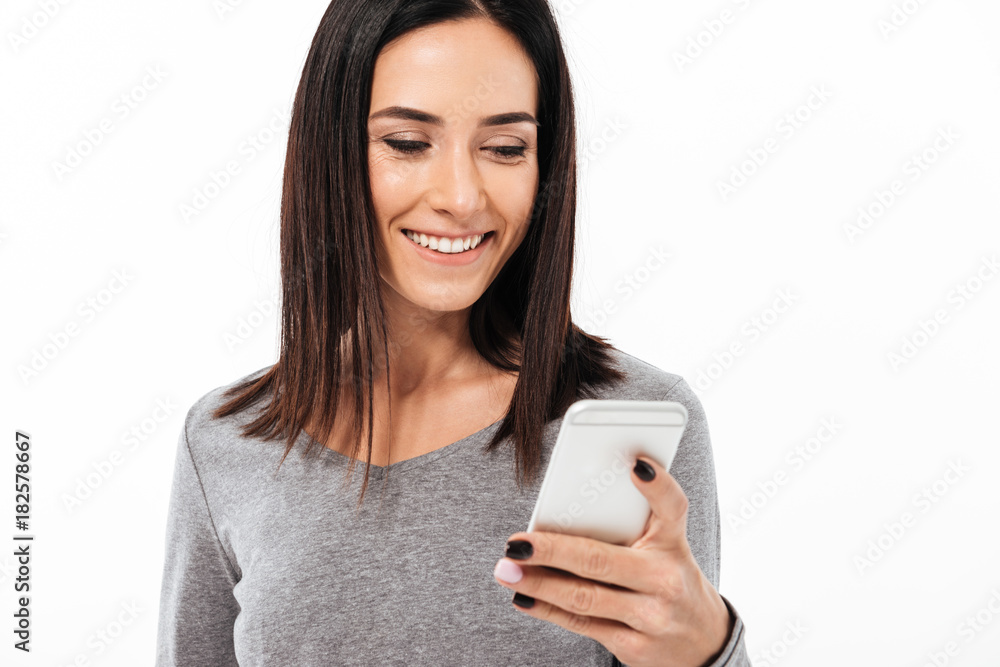 Close up portrait of a smiling casual woman Close up portrait of a smiling casual woman