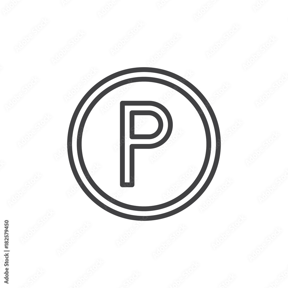 Parking line icon, outline vector sign, linear style pictogram isolated on white. Traffic sign parking symbol, logo illustration. Editable stroke Parking line icon, outline vector sign, linear style pictogram isolated on white. Traffic sign parking symbol, logo illustration. Editable stroke
