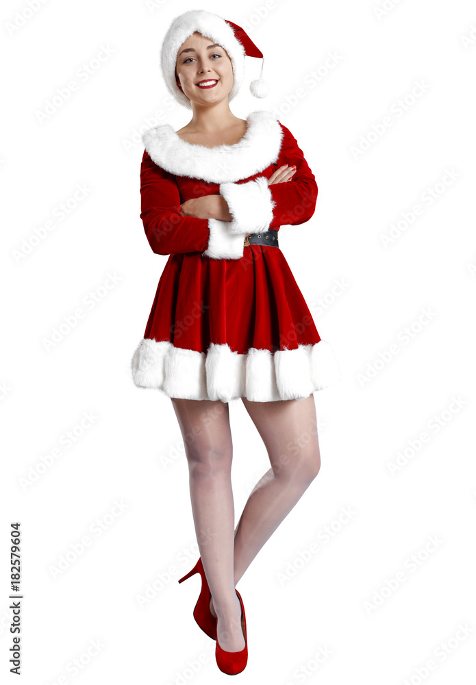 Santa claus woman on white background Santa claus woman on white background