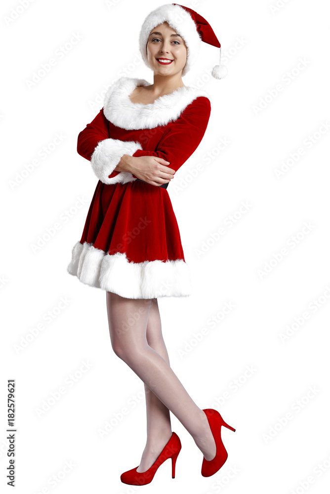 Santa claus woman on white background Santa claus woman on white background