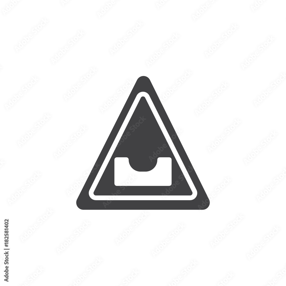 Bump warning traffic signs icon vector, filled flat sign, solid pictogram isolated on white. Symbol, logo illustration. Bump warning traffic signs icon vector, filled flat sign, solid pictogram isolated on white. Symbol, logo illustration.