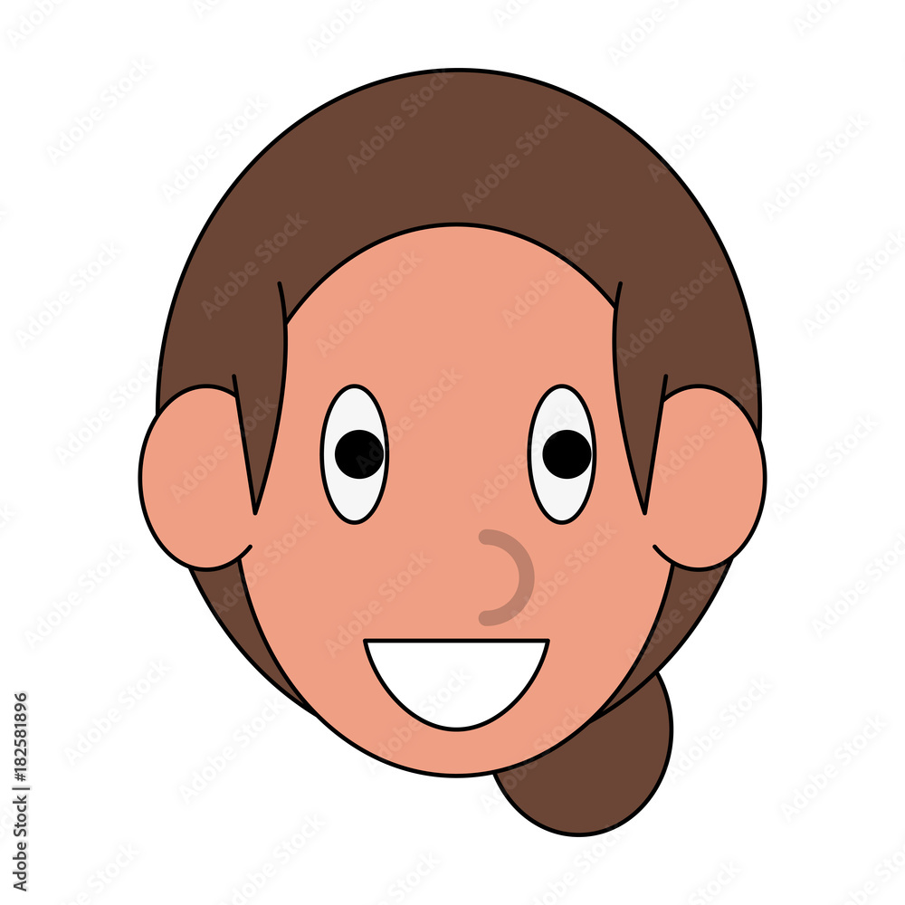 Obraz premium Woman face cartoon icon vector illustration graphic design