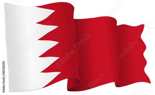 Bahrain Flag Waving Vector Illustration