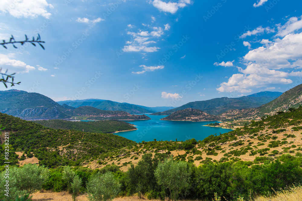 Mountain lake in the Greece