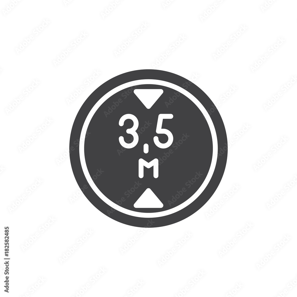 Road sign maximum height 3,5 icon vector, filled flat sign, solid pictogram isolated on white. Symbol, logo illustration. Road sign maximum height 3,5 icon vector, filled flat sign, solid pictogram isolated on white. Symbol, logo illustration.