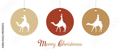 Christmas time. The three kings follow the star to Bethlehem.